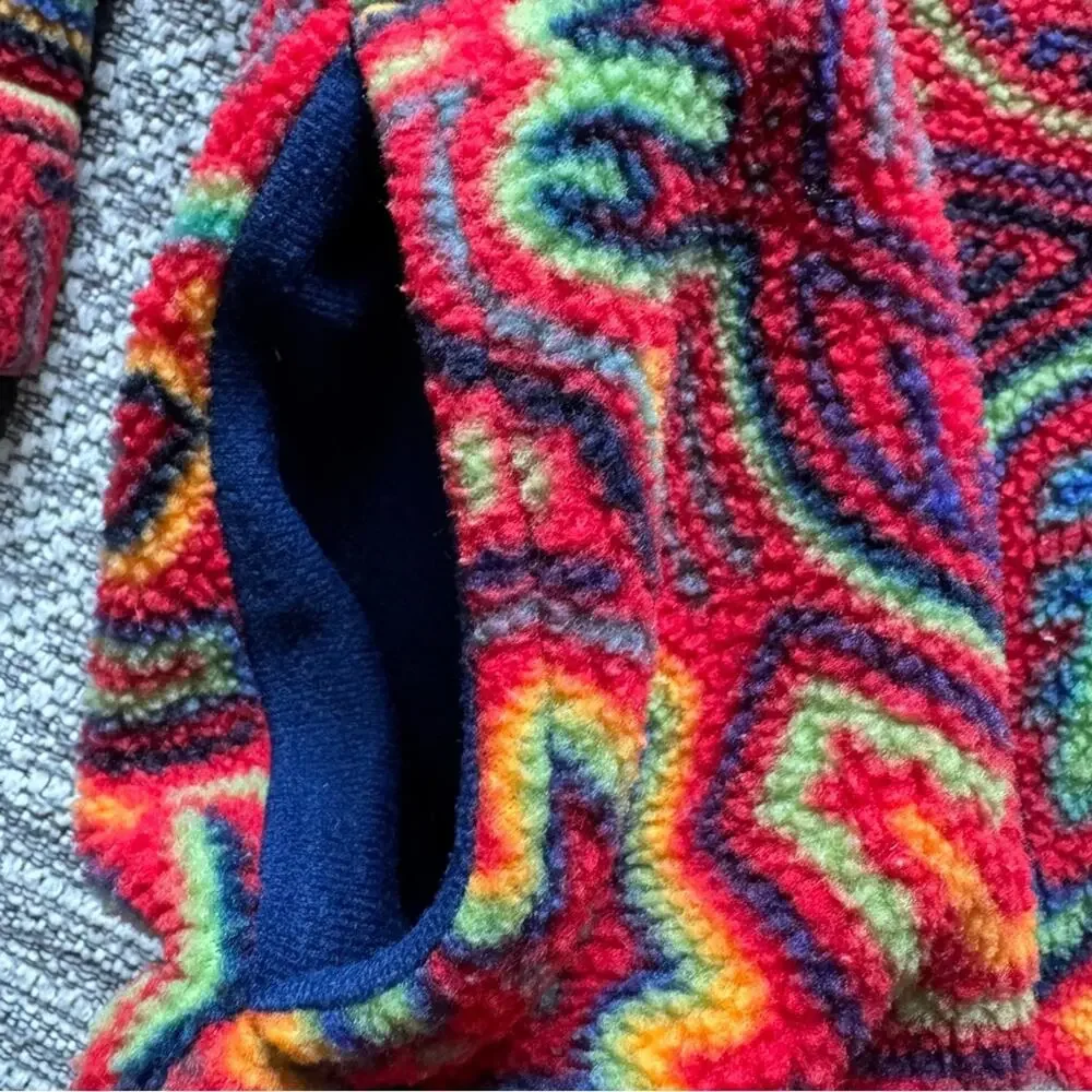 Vtg Patagonia Kid’s 90’s  Snap T Synchilla Fleece Pullover Red Mola Size 12 Rare